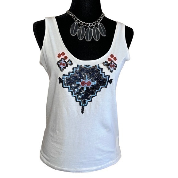 Zara Tops - Zara Woman’s Trafaluc Beaded Tribal Tank Top